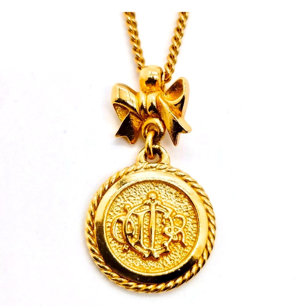 Christian Dior Vintage Coin Pendant Necklace